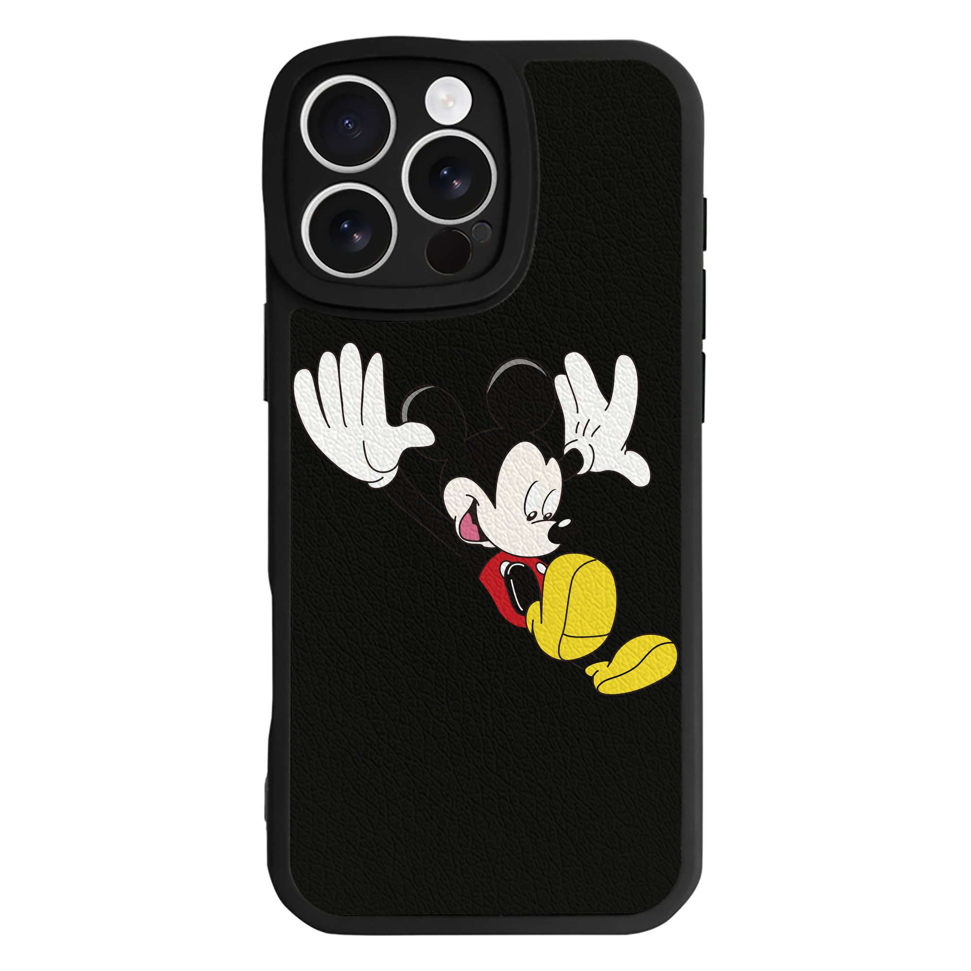 （画像用） ミッキーマウス Mickey Mouse 【iPhone 16シリーズ対応】シリコンスマホケース（レザー調） 材質：シリコン